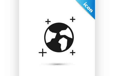 Black Earth globe icon isolated on white background. World or Earth si