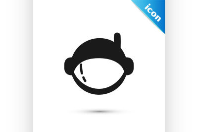 Black Astronaut helmet icon isolated on white background.  Vector Illu