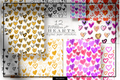 Stylish Hearts. 12 patterns