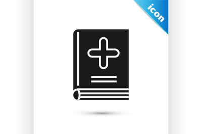 Black Medical book icon isolated on white background.  Vector Illustra