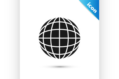 Black Earth globe icon isolated on white background. World or Earth si