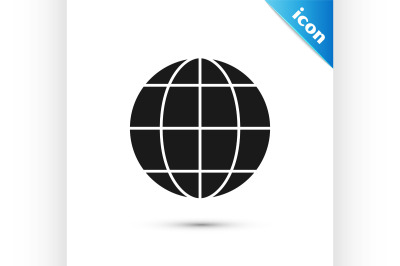 Black Earth globe icon isolated on white background. World or Earth si