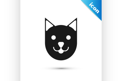 Black Cat icon isolated on white background.  Vector Illustration