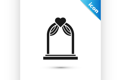 Black Wedding arch icon isolated on white background. Wedding decorati