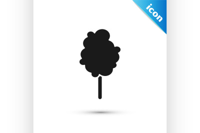 Black Cotton candy icon isolated on white background.  Vector Illustra