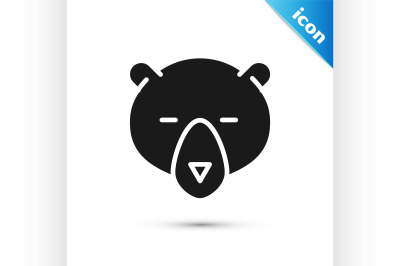 Black Bear head icon isolated on white background.  Vector Illustratio