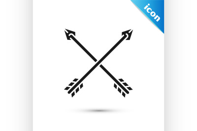 Black Crossed arrows icon isolated on white background.  Vector Illust