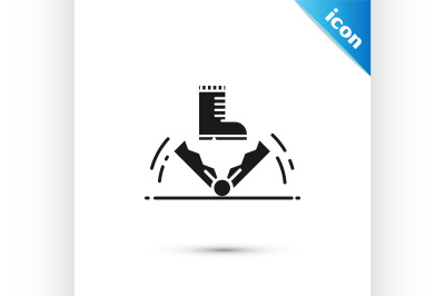 Black Trap hunting icon isolated on white background.  Vector Illustra