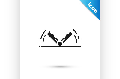 Black Trap hunting icon isolated on white background.  Vector Illustra