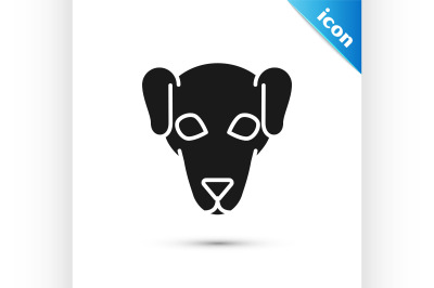 Black Hunting dog icon isolated on white background.  Vector Illustrat