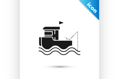 400 3662635 d5dniptb1i5wcsidotx0hcs4mx7w26cyc69rannb black fishing boat with fishing rod on water icon isolated on white ba