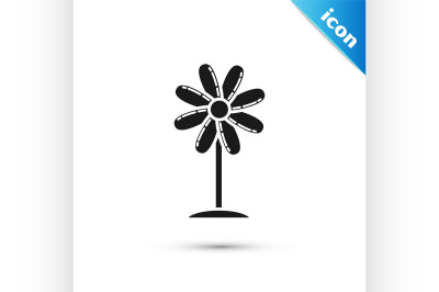 Black Flower icon isolated on white background. Sweet natural food.  V