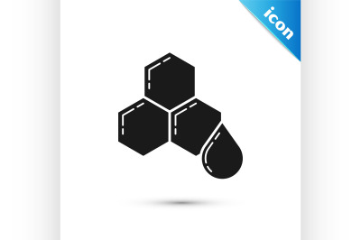 Black Honeycomb icon isolated on white background. Honey cells symbol.