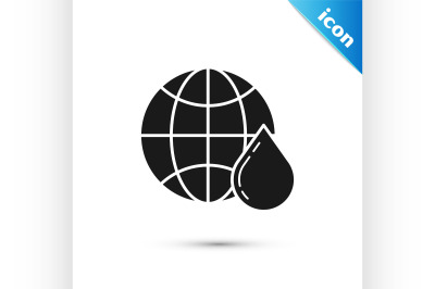 Black Honeycomb map of the world icon isolated on white background. Wo