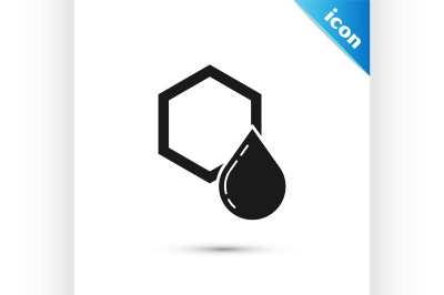 Black Honeycomb icon isolated on white background. Honey cells symbol.