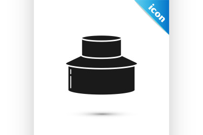 Black Beekeeper with protect hat icon isolated on white background. Sp
