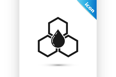 Black Honeycomb icon isolated on white background. Honey cells symbol.