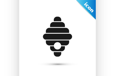 Black Hive for bees icon isolated on white background. Beehive symbol.