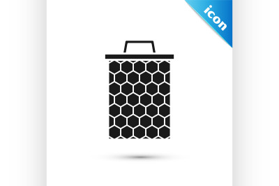Black Honeycomb icon isolated on white background. Honey cells symbol.