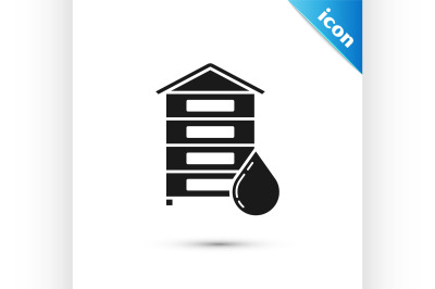Black Hive for bees icon isolated on white background. Beehive symbol.