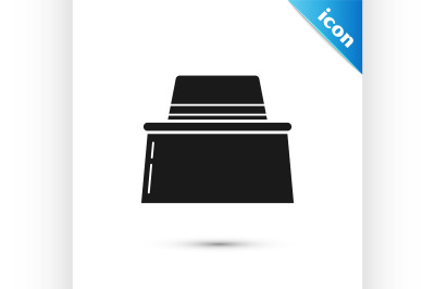Black Beekeeper with protect hat icon isolated on white background. Sp