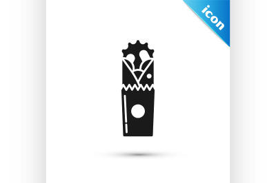 Black Doner kebab icon isolated on white background. Shawarma sign. St