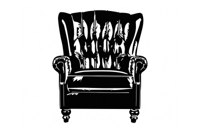 antique leather wingback chair svg, dxf, png, eps, cricut, silhouette