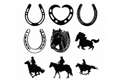 horseshoe, cowboy, horse svg, dxf, png, eps, cricut, silhouette