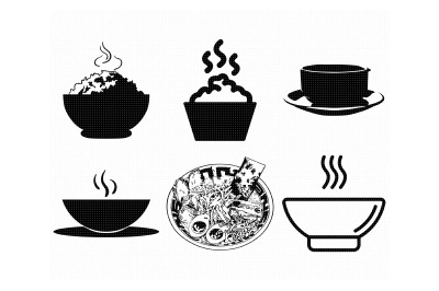 hot soup, bowl, ramen, rice svg, dxf, png, eps, cricut, silhouette