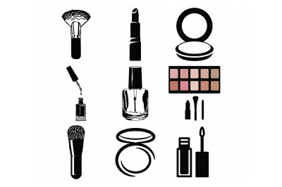 makeup, lipstick, cosmetics, nail polish svg, dxf, png, eps, cricut
