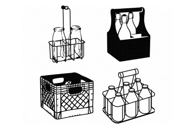 milk glass bottle carrier, milk crate svg, dxf, png, eps, cricut