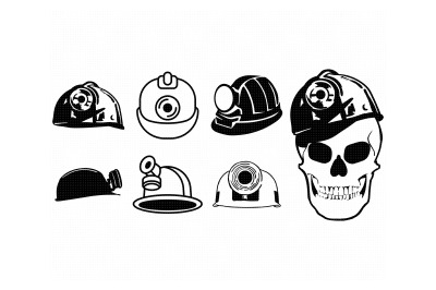 miner&#039;s helmet, skull svg, dxf, png, eps, cricut, silhouette, cut file