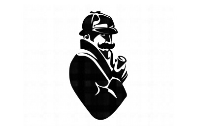 detective, investigator, hat, pipe, svg, dxf, png, eps, cricut