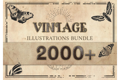 2000&2B; Vintage Illustrations Bundle