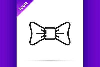 Black line Bow tie icon isolated on white background.  Vector Illustra