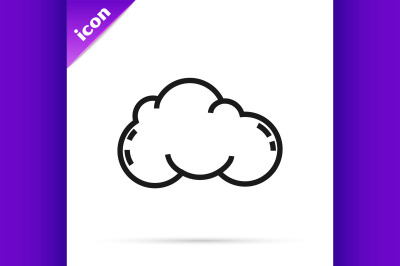 Black line Cloud icon isolated on white background.  Vector Illustrati