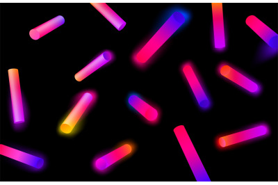 Abstract geometric shapes with gradients. Neon cylinder shape&2C; colorfu