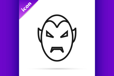 Black line Vampire icon isolated on white background. Happy Halloween