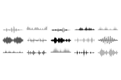 Black sound waves. Abstract music wave, radio signal frequency and dig