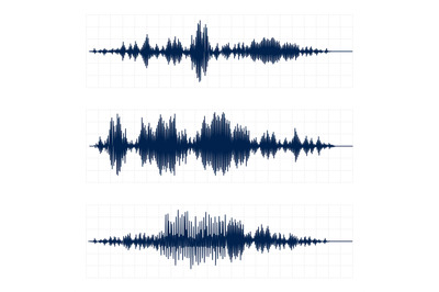 Seismograph chart. Seismic activity diagram, radio frequency waves and