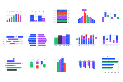 Bar charts. Trends statistic graphic, timeline chart and business info