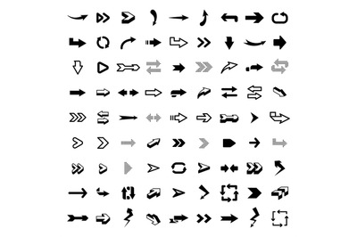 Graphic arrows. Modern interface graphic icons, arrowhead collection a