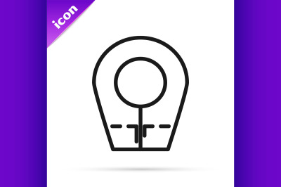 Black line Diving hood icon isolated on white background. Spearfishing