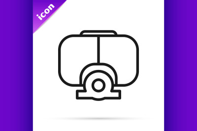 Black line Diving mask icon isolated on white background. Extreme spor