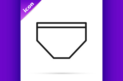 Black line Swimming trunks icon isolated on white background.  Vector