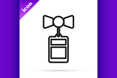 Black line Price tag with an inscription Sale icon isolated on white b