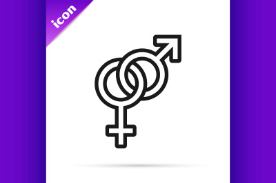 Black line Gender icon isolated on white background. Symbols of men an