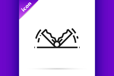 Black line Trap hunting icon isolated on white background.  Vector Ill