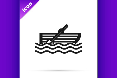 400 3666188 ecxwywetmu2d47x26w3etpay3st6q4cqlsa09fez black line fishing boat with oars on water icon isolated on white back