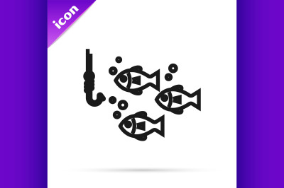 400 3666195 ey16hnsg83moz1mmvqq9q8mlmi0aniej36wpc9y3 black line fishing hook under water with fish icon isolated on white b